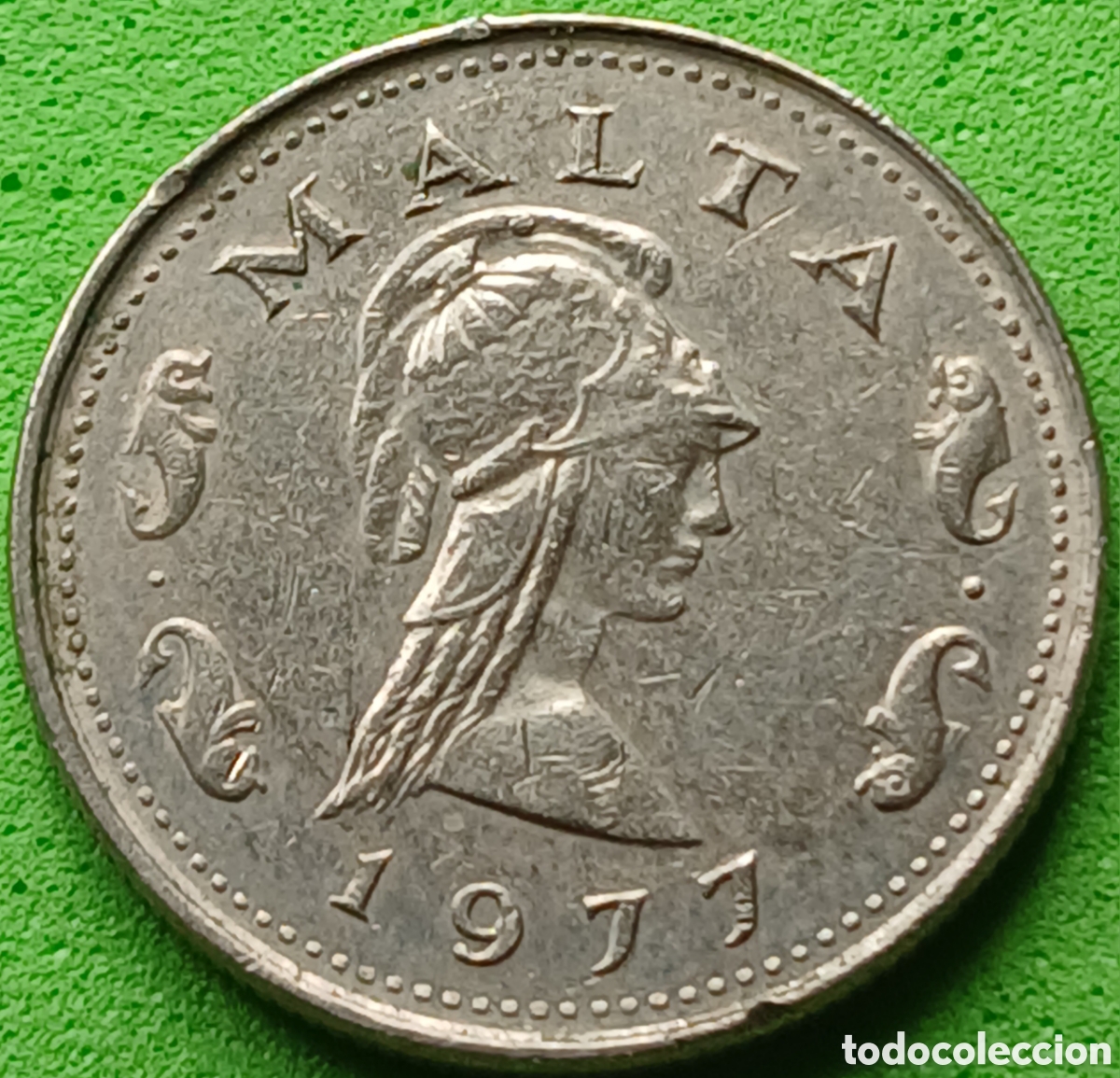 Monedas antiguas de Europa: Malta 2 cents 1977 km#9 sin marca de ceca