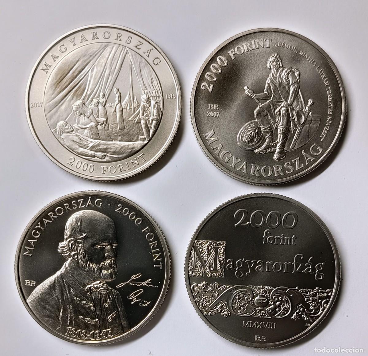 Monedas antiguas de Europa: HUNGR&Iacute;A (7). 4 MONEDAS DE 2000 FORINT, A&Ntilde;OS 2017 (2) Y 2018 (2).