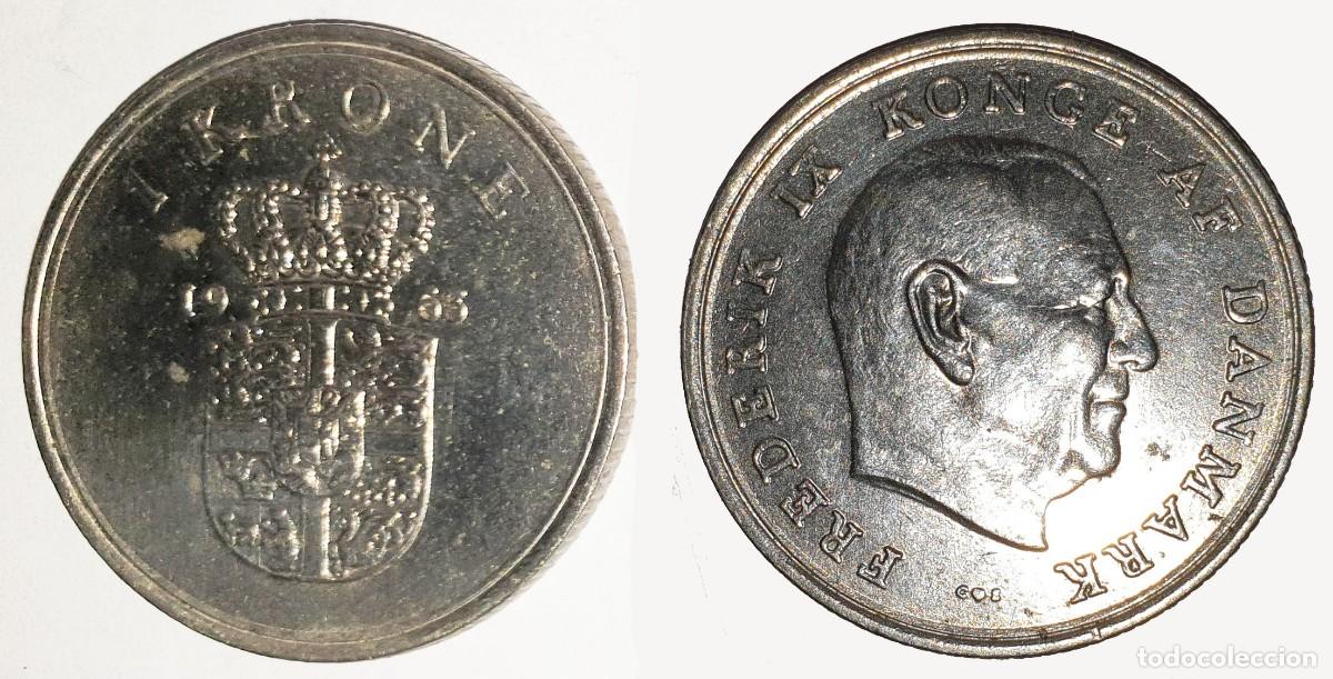 Monedas antiguas de Europa: Dinamarca 1 Corona 1963 Federico IX KM#851