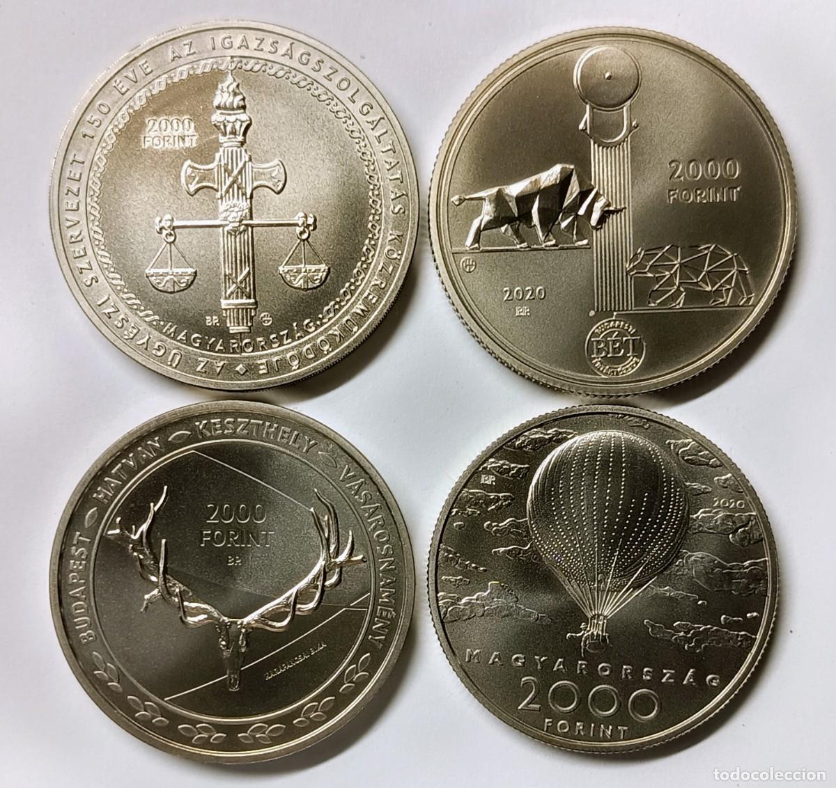 Monedas antiguas de Europa: HUNGR&Iacute;A (10). 4 MONEDAS DE 2000 FORINT, A&Ntilde;OS 2020 (2) Y 2021 (2)