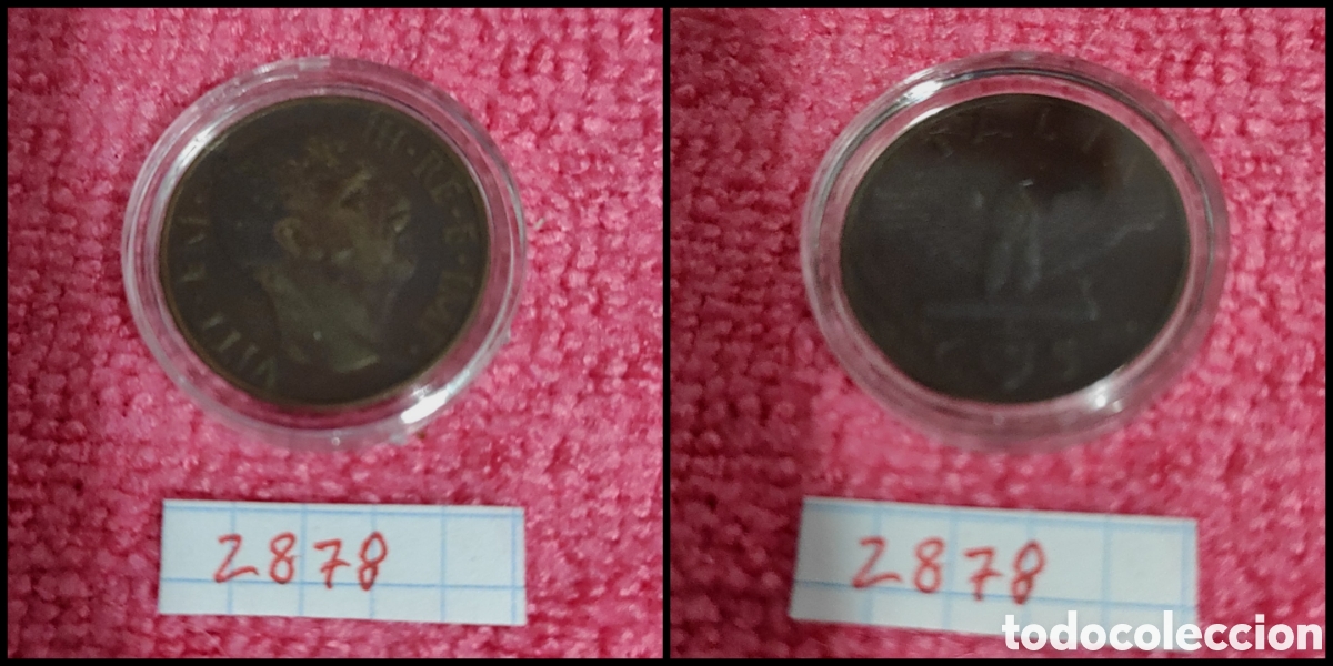 Monedas antiguas de Europa: 5 cent&eacute;simos italianos a&ntilde;o 1938