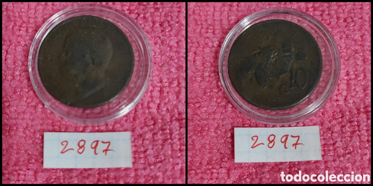 Monedas antiguas de Europa: 10 c&eacute;ntimos italianos a&ntilde;o 1921