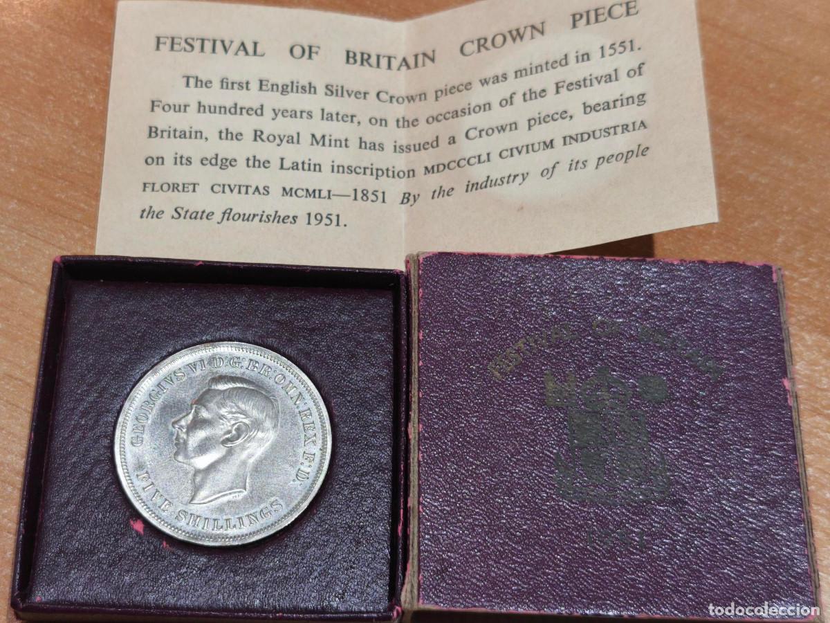 Monedas antiguas de Europa: MONEDA GRAN BRETA&Ntilde;A CROWN FIVE SHILLINGS 1951 JORGE VI SAN JORGE