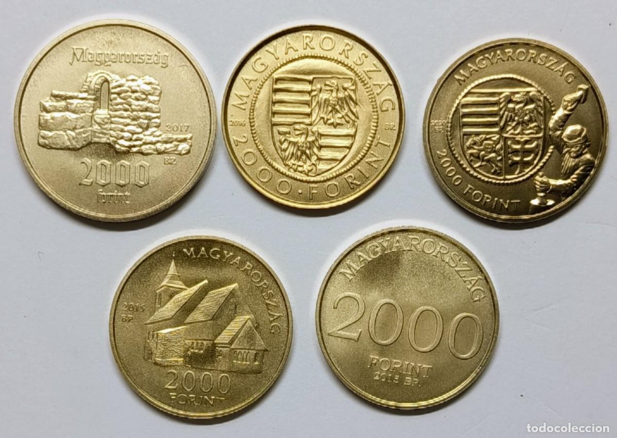 Monedas antiguas de Europa: HUNGR&Iacute;A (13). 5 MONEDAS DE 2000 FORINT, A&Ntilde;OS 2015 (2), 2016, 2017 Y 2020