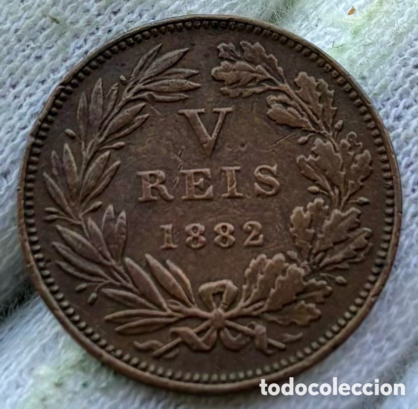Monedas antiguas de Europa: Moneda PORTUGAL 5 Reis 1882 Luis I