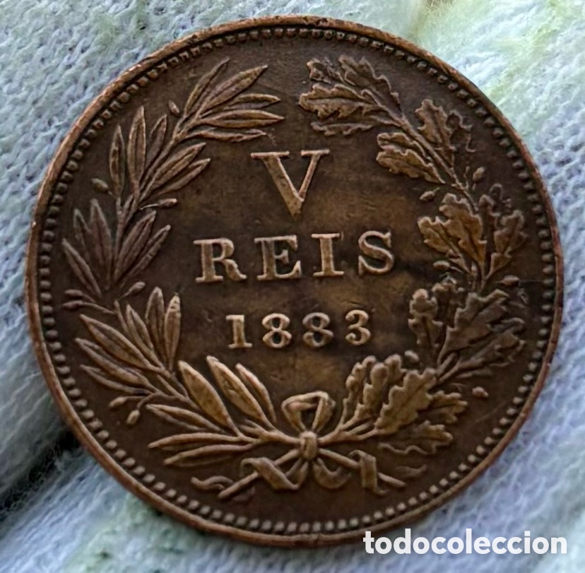 Monedas antiguas de Europa: Moneda PORTUGAL 5 Reis 1883 Luis I