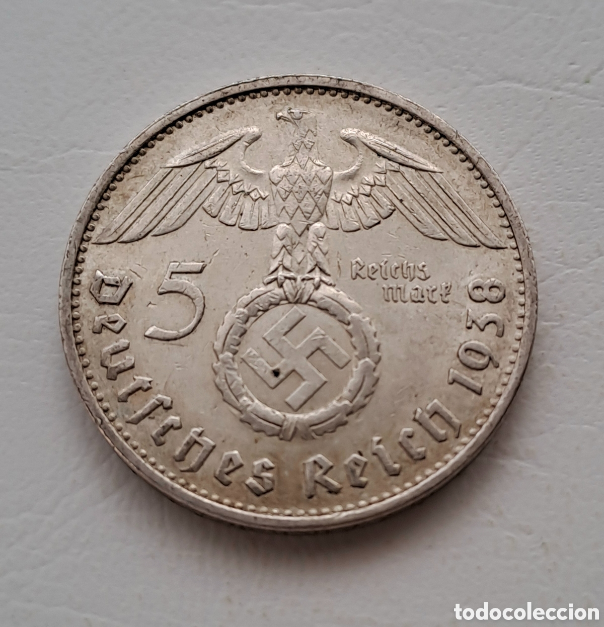 Old Coins of Europe: Alemania 5 Reichsmark 1938 E plata