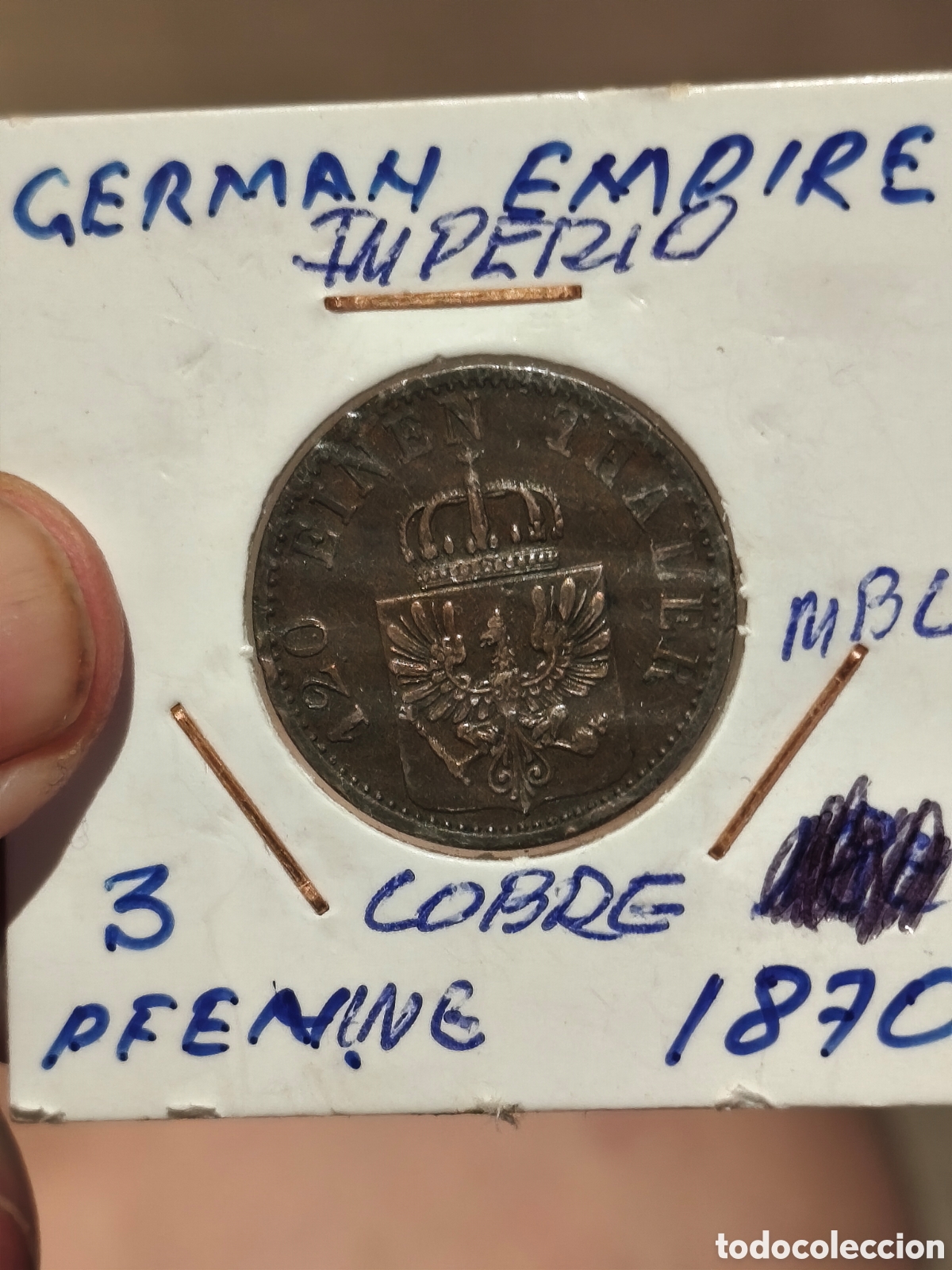 Monedas antiguas de Europa: Moneda de cobre Alemania imperio 1870 mbc 3 ofening ,cobre ver im&aacute;genes escasa