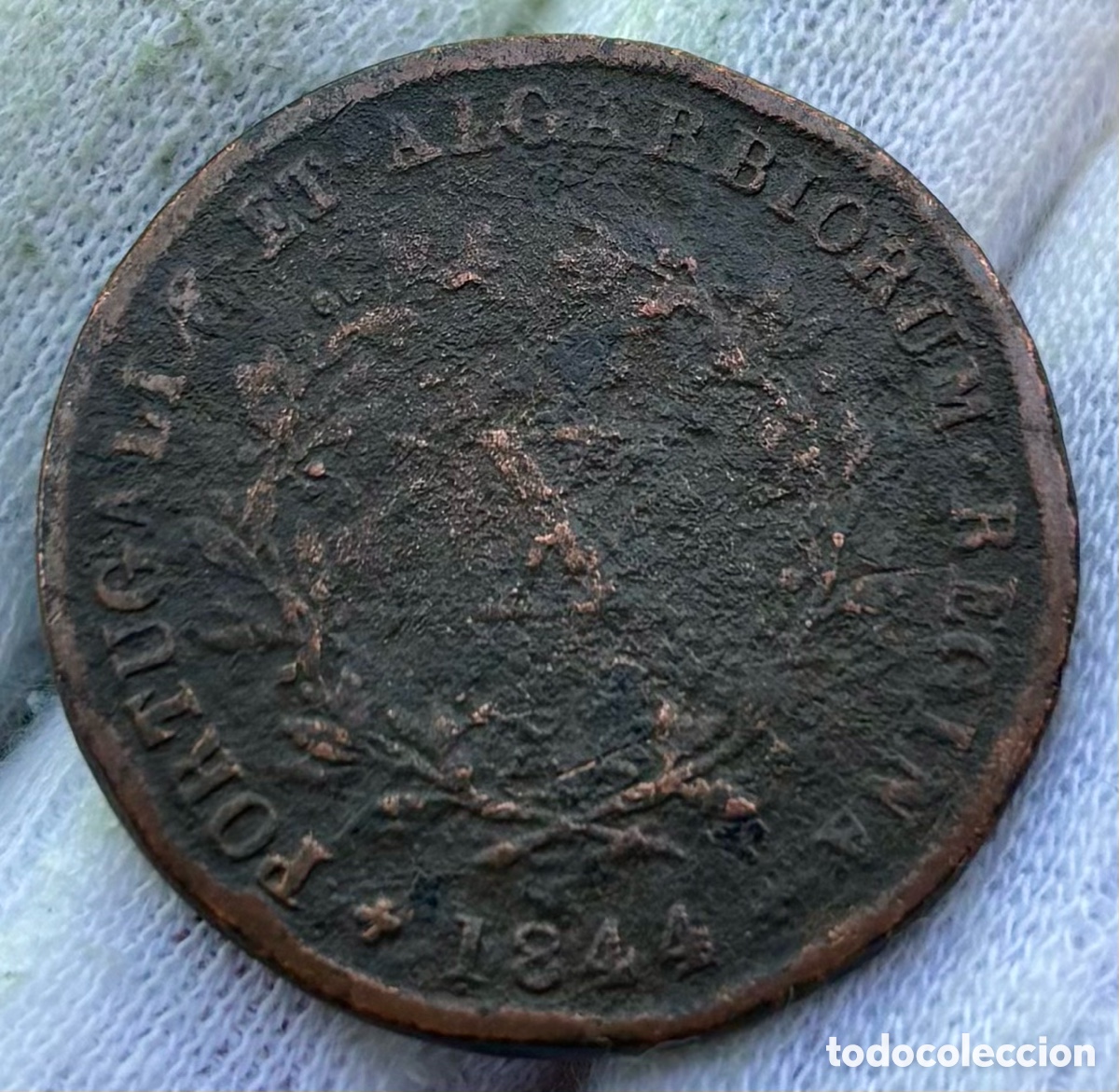 Monedas antiguas de Europa: Moneda PORTUGAL 10 Reis 1844. Mar&iacute;a II