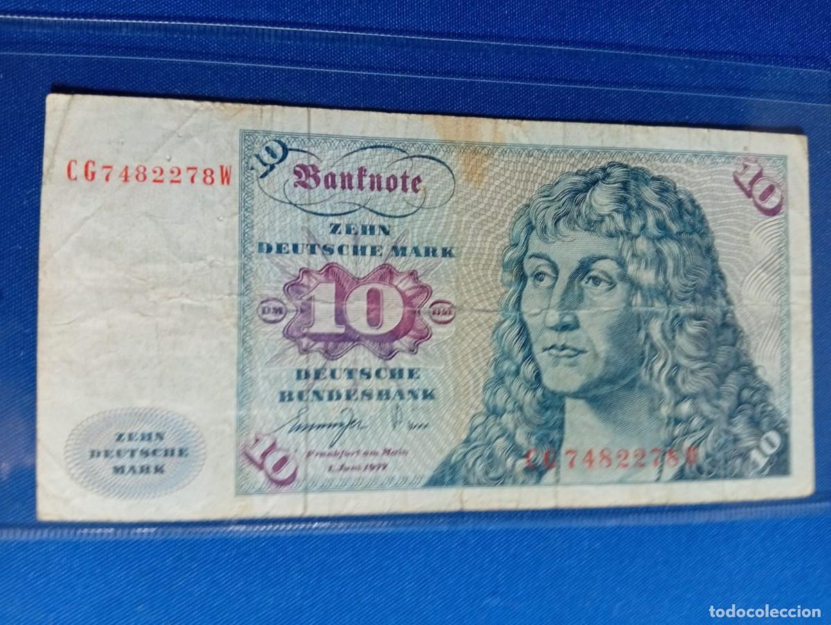Monedas antiguas de Europa: billete de Alemania 10 marcos