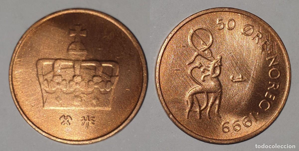 Monedas antiguas de Europa: Noruega 50 &Oslash;re 1999 - Harald V - KM#460