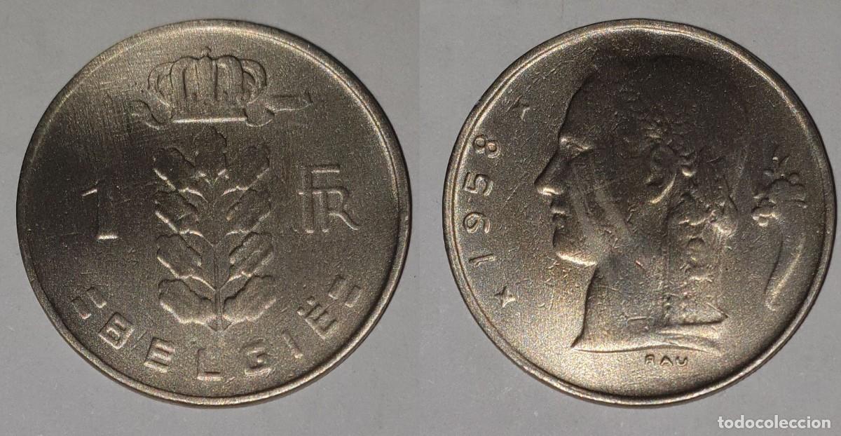 Monedas antiguas de Europa: B&eacute;lgica 1 Franco 1958 - KM#142