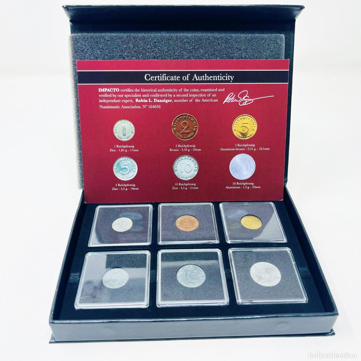 Monedas antiguas de Europa: Estuche Premium History Collectors | Monedas Originales III Reich | Certificado de Autenticidad