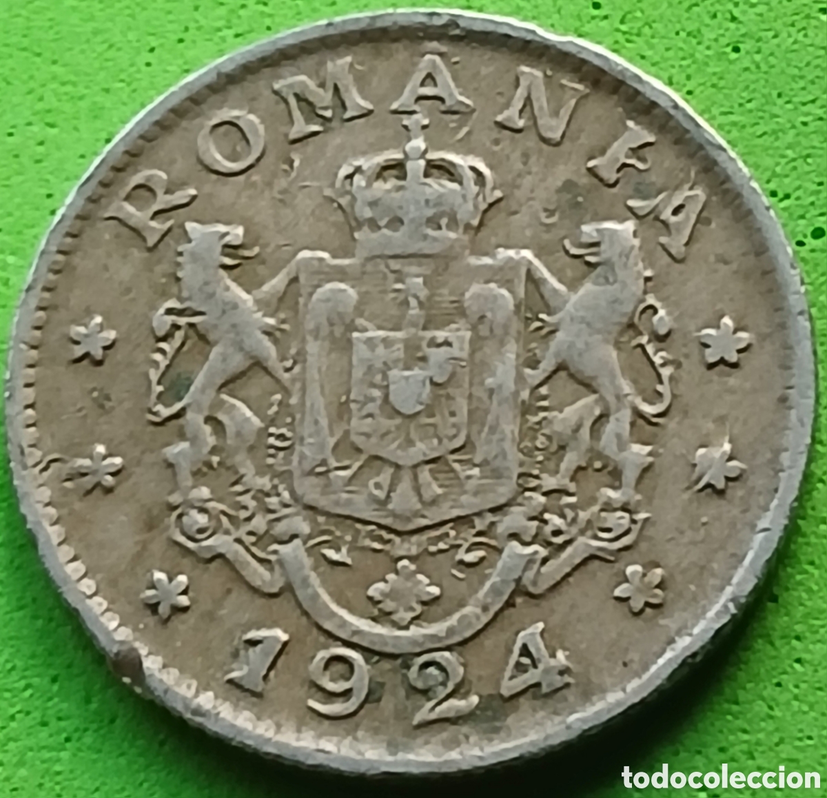 Monedas antiguas de Europa: Ruman&iacute;a 1 leu 1924 km#46