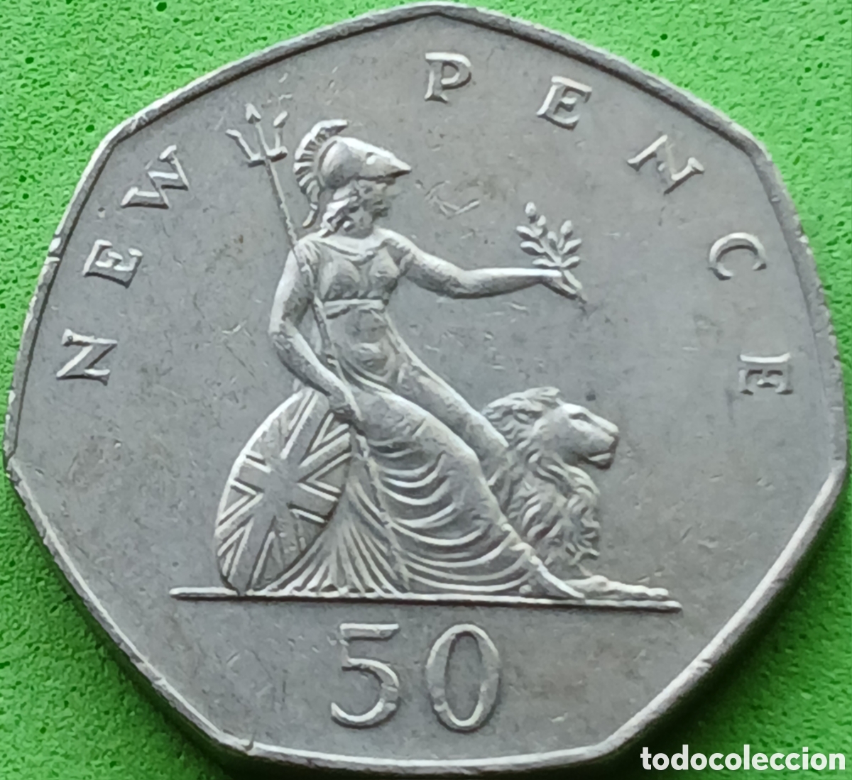 Monedas antiguas de Europa: Reino Unido fifty pence 1976 km#913 poco com&uacute;n