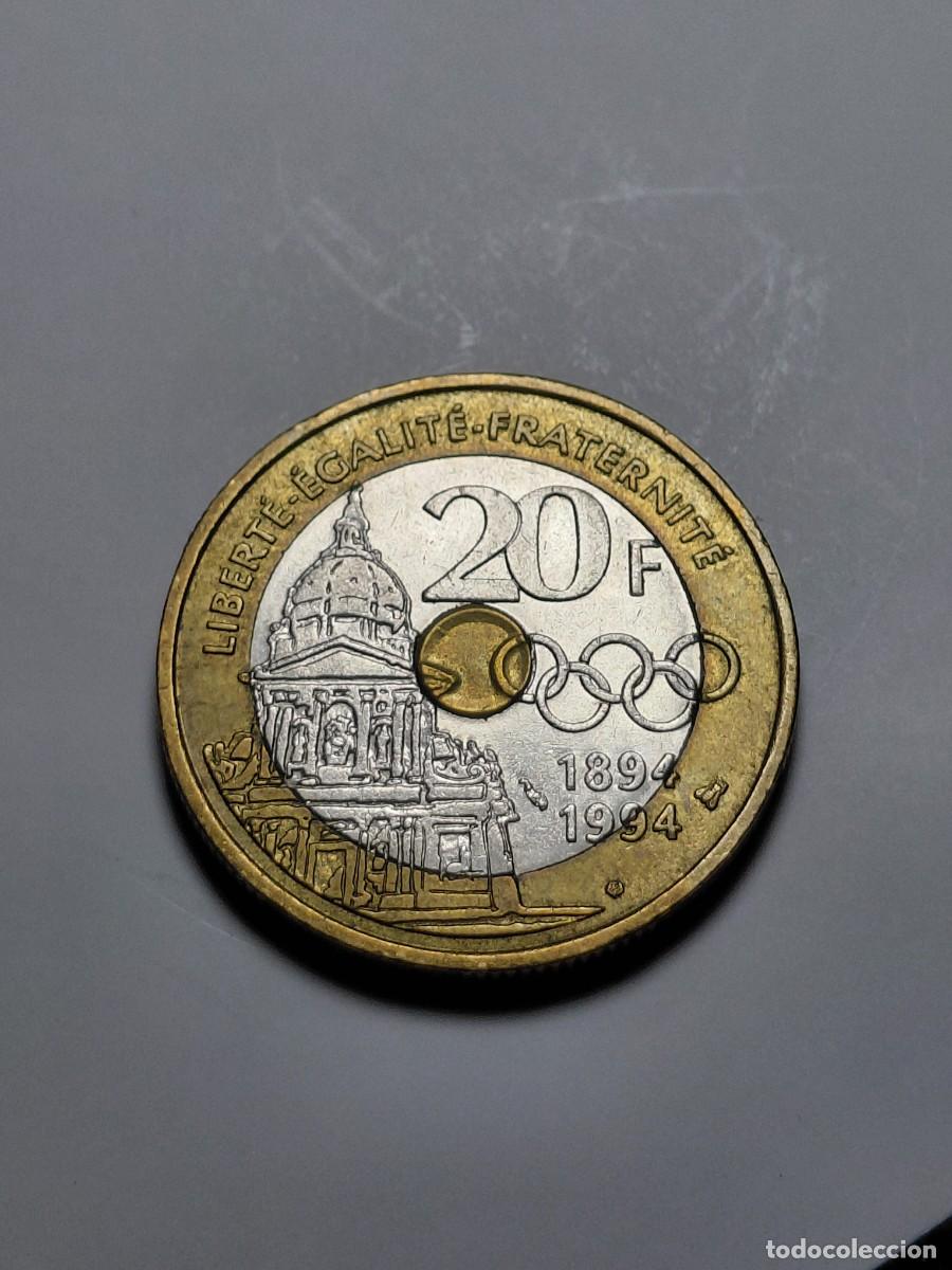 Monedas antiguas de Europa: FRANCIA 5&ordf; REPUBLICA - 20 FRANCS 1994 100 Aniversario - Comit&eacute; Ol&iacute;mpico Internacional KM1036
