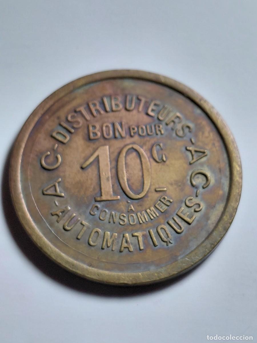 Monedas antiguas de Europa: FRANCIA - FICHA JETON - 10 CENTIMES - DISTRIBUTEURS AUTOMATIQUES