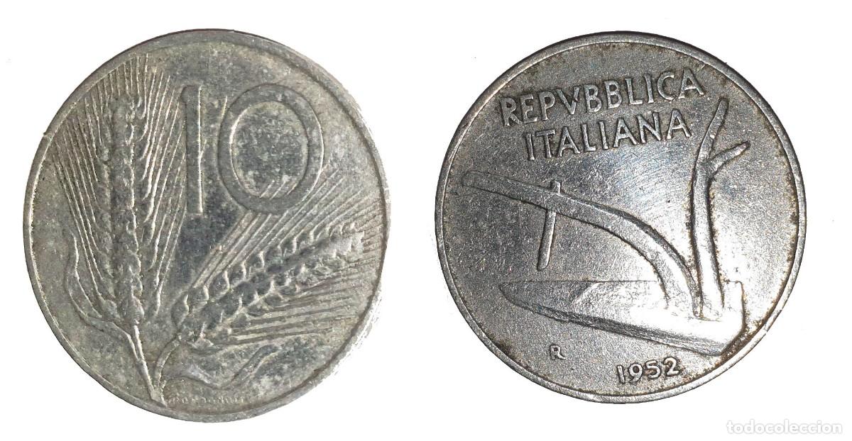 Monedas antiguas de Europa: Italia 10 Liras 1952 KM#93 Rep&uacute;blica Italiana - Moneda original
