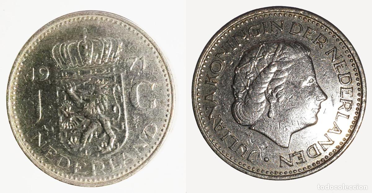 Monedas antiguas de Europa: Pa&iacute;ses Bajos 1 Flor&iacute;n 1971 Juliana - KM#184a