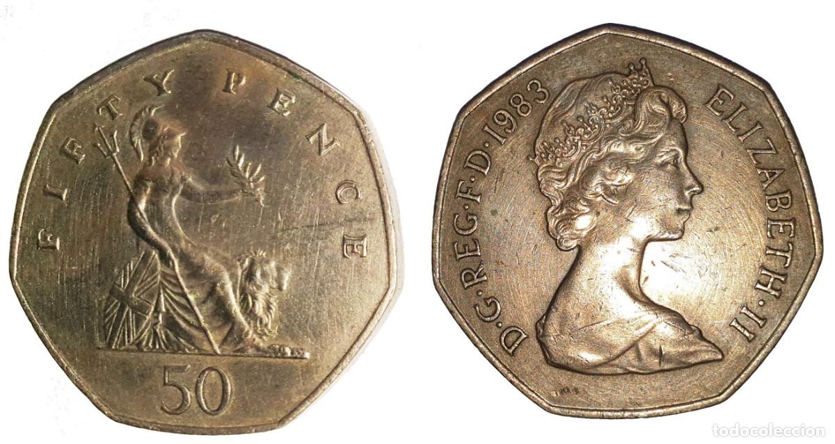 Monedas antiguas de Europa: Reino Unido 50 Pence 1983 - Isabel II - KM#932