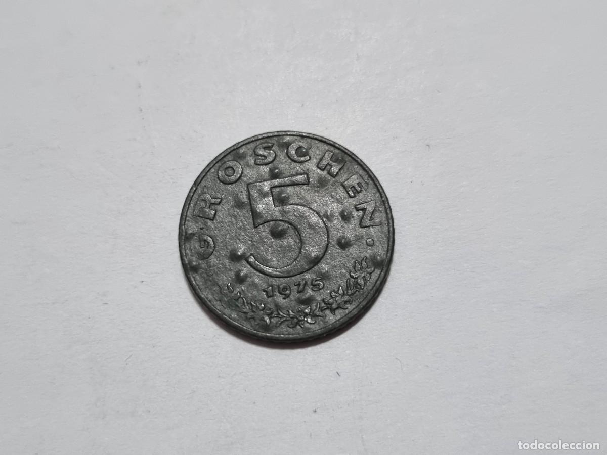 Monedas antiguas de Europa: Antigua Moneda Austriaca Austria 5 Groschen 1975 Zinc Coleccionista