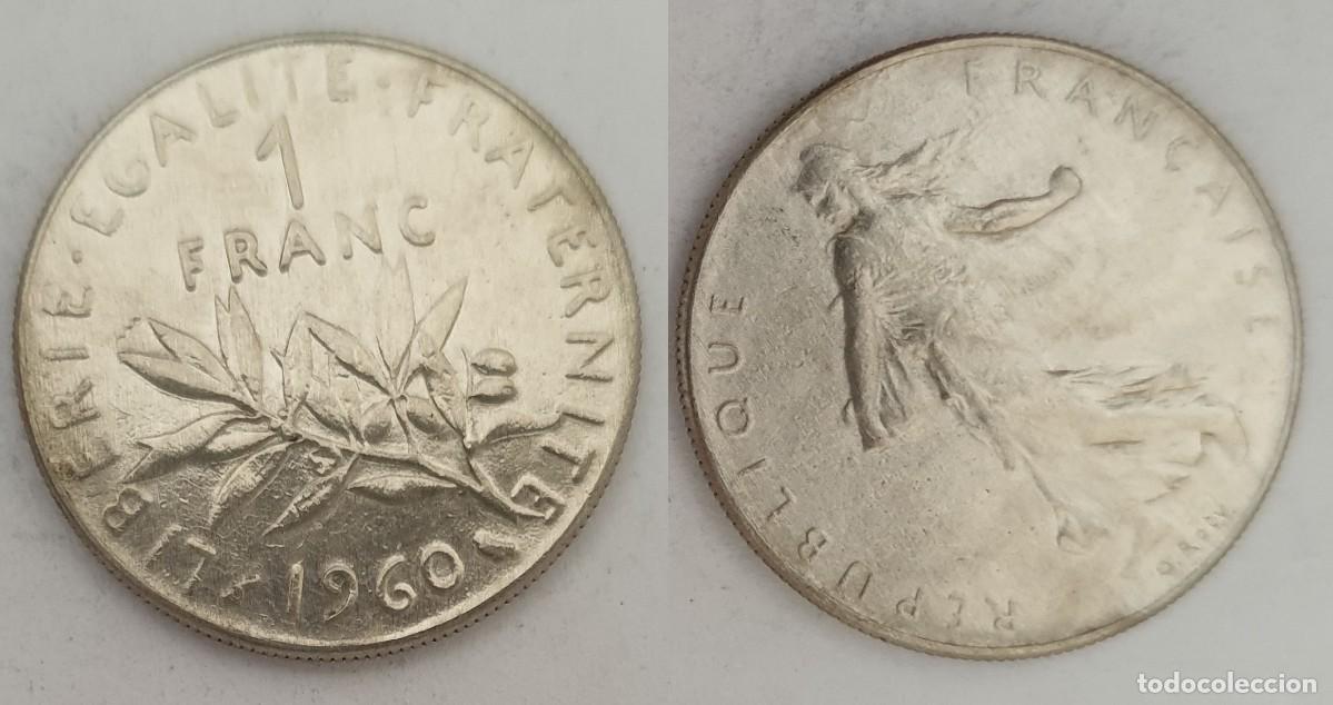Monedas antiguas de Europa: Francia 1 Franco 1960 - Quinta Rep&uacute;blica - KM#925