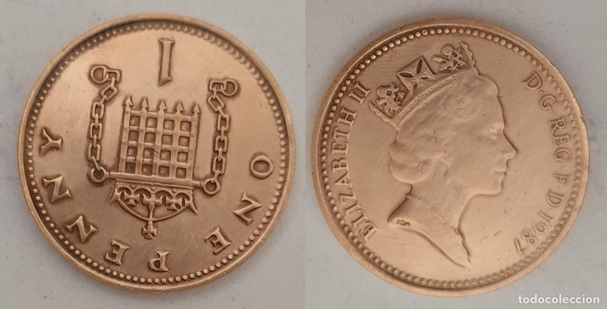 Monedas antiguas de Europa: Reino Unido 1 Penique 1987 - Isabel II - KM#935