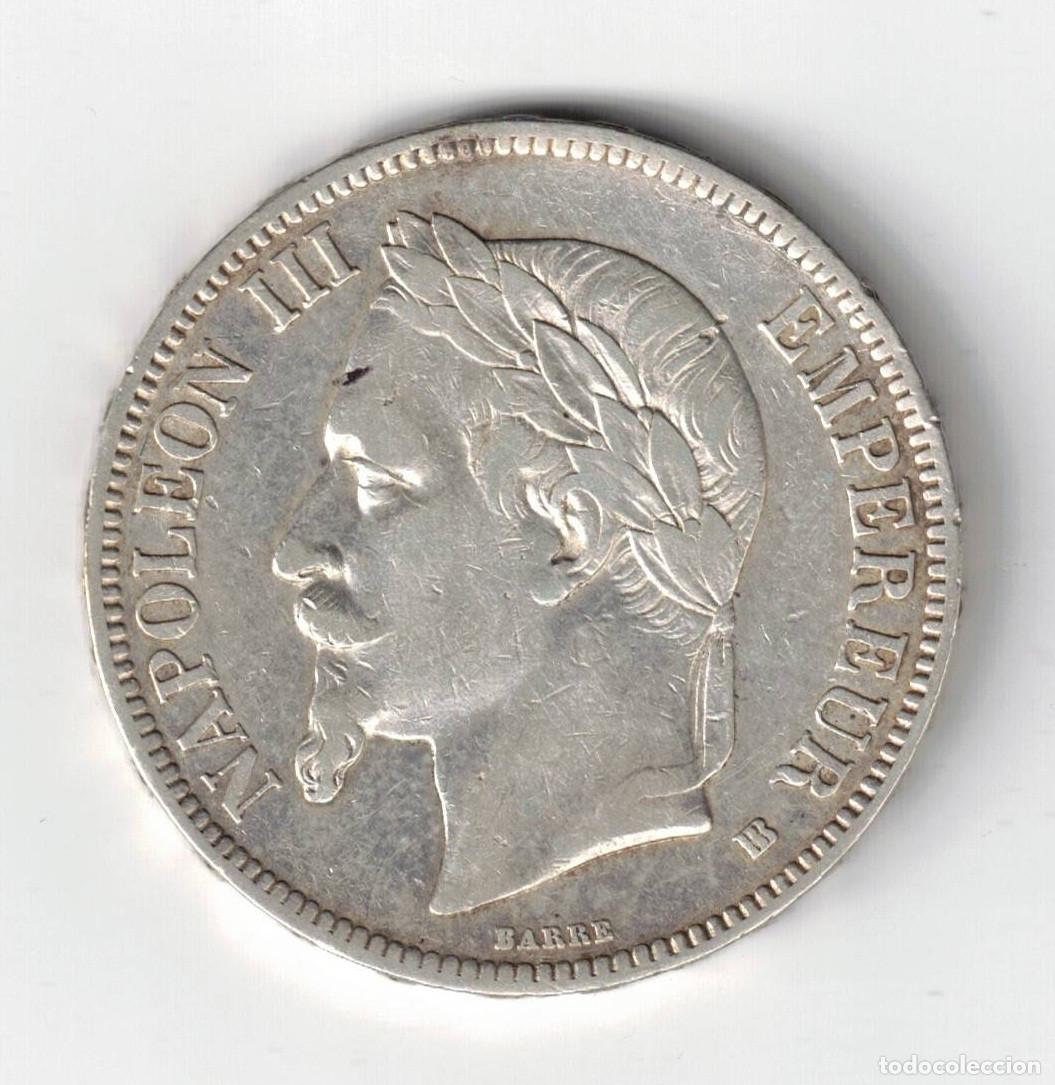 Monedas antiguas de Europa: MONEDA FRANCIA ROUEN 5 FRANCOS PLATA 1867 B NAPOLEON III EMPIRE FRAN&Ccedil;AIS