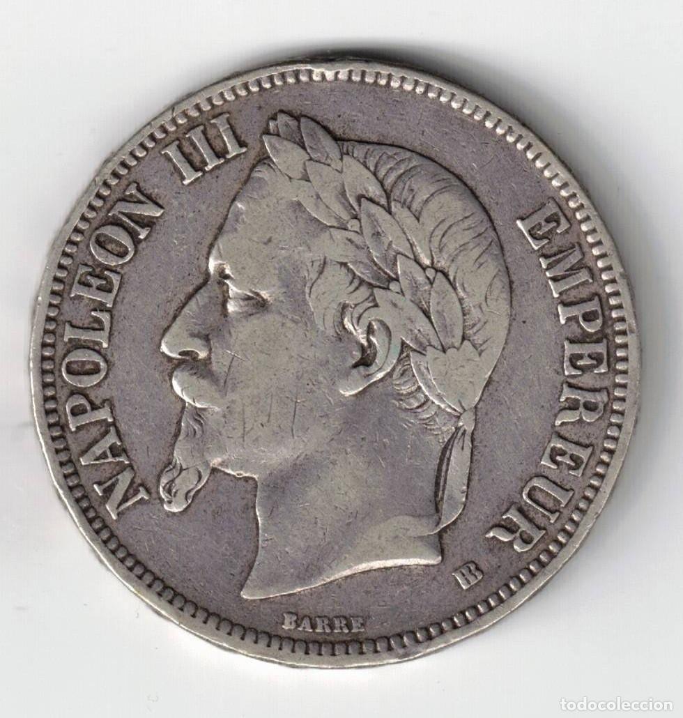 Monedas antiguas de Europa: MONEDA FRANCIA ROUEN 5 FRANCOS PLATA 1869 B NAPOLEON III EMPIRE FRAN&Ccedil;AIS