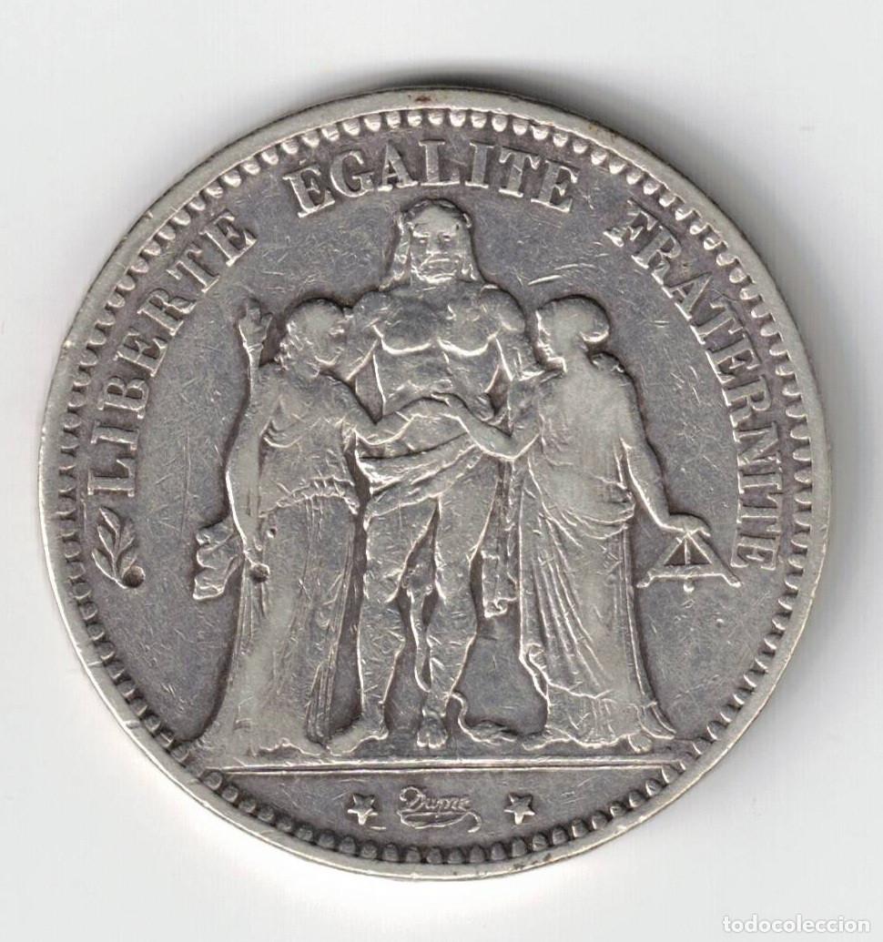 Monedas antiguas de Europa: MONEDA FRANCIA PARIS 5 FRANCOS PLATA 1874 A REPUBLIQUE FRAN&Ccedil;AISE HERCULES