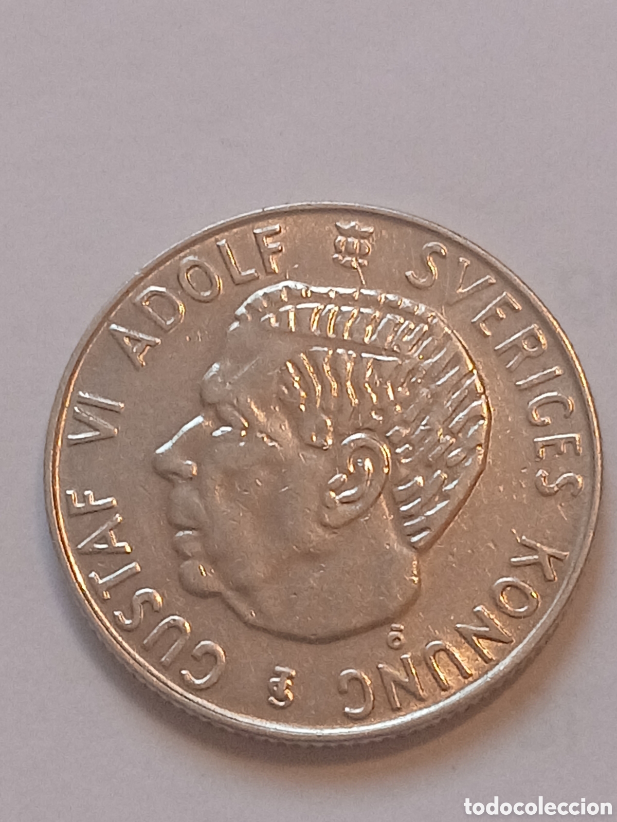 Monedas antiguas de Europa: 1 Corona Suecia.PLATA.1957 Gustaf VI Adolf