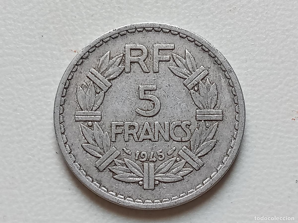 Monedas antiguas de Europa: FRANCIA 5 FRANCS ALUMINIO 1945 KM#888b.1