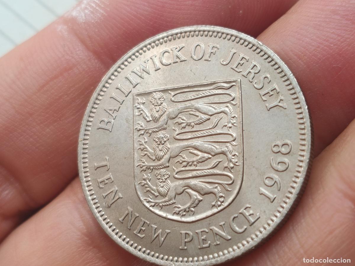 Monedas antiguas de Europa: 10 PENIQUES PENCE 1968 JERSEY SC BRILLO ORIGINAL