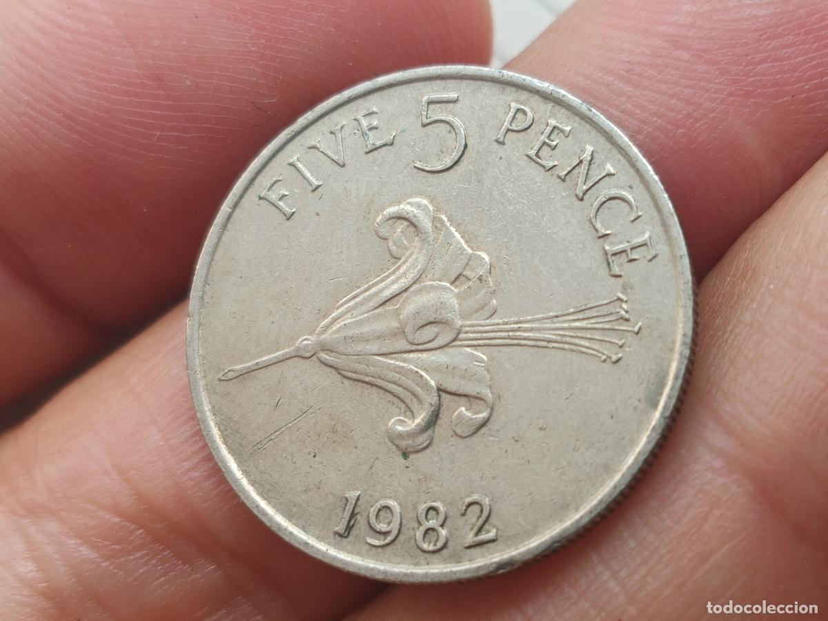 Monedas antiguas de Europa: GUERNSEY 5 PENCE 1982