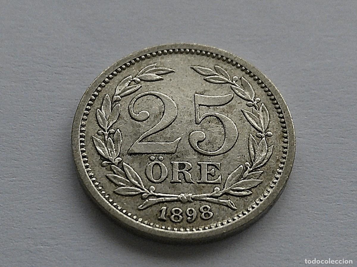Monedas antiguas de Europa: Suecia 25 ore de plata 1898 38ea28