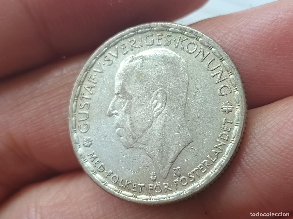 Monedas antiguas de Europa: Suecia. 1 corona de plata de 1948