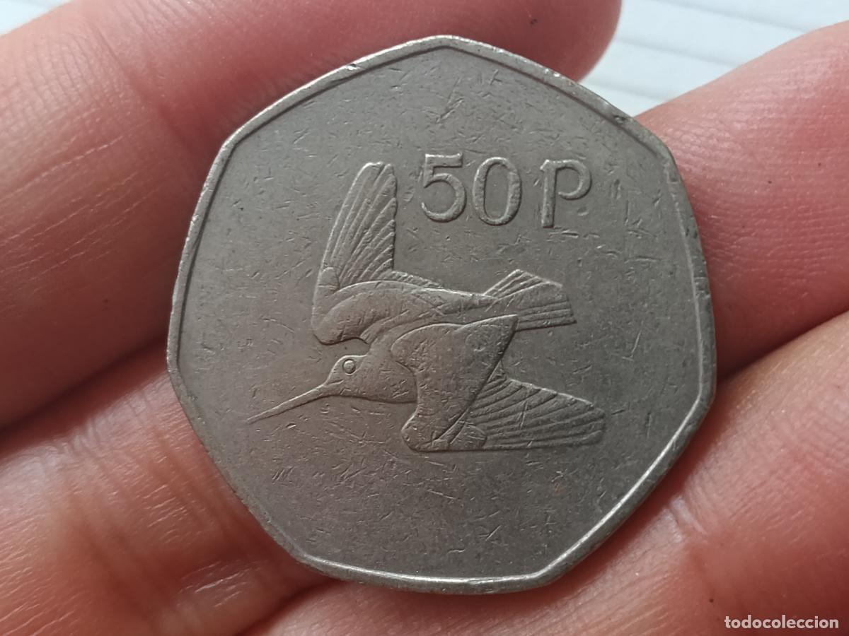 Monedas antiguas de Europa: 50 peniques de Irlanda. A&ntilde;o 1983