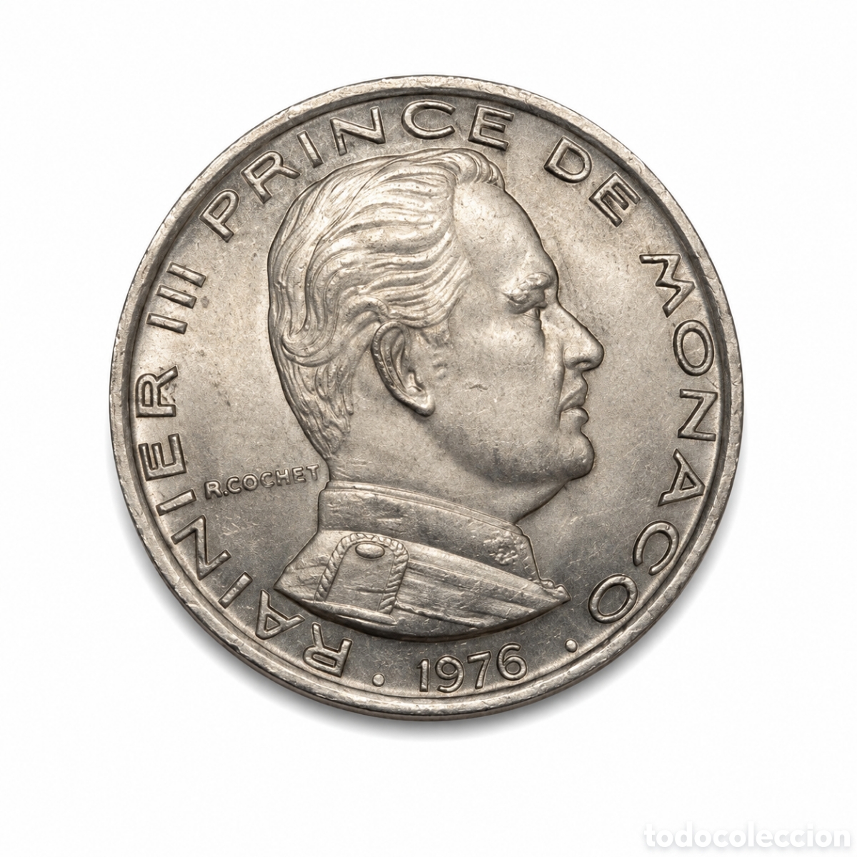 Monedas antiguas de Europa: Moneda 1 Franco M&oacute;naco 1976 &ndash; Rainiero III &ndash; Escasa