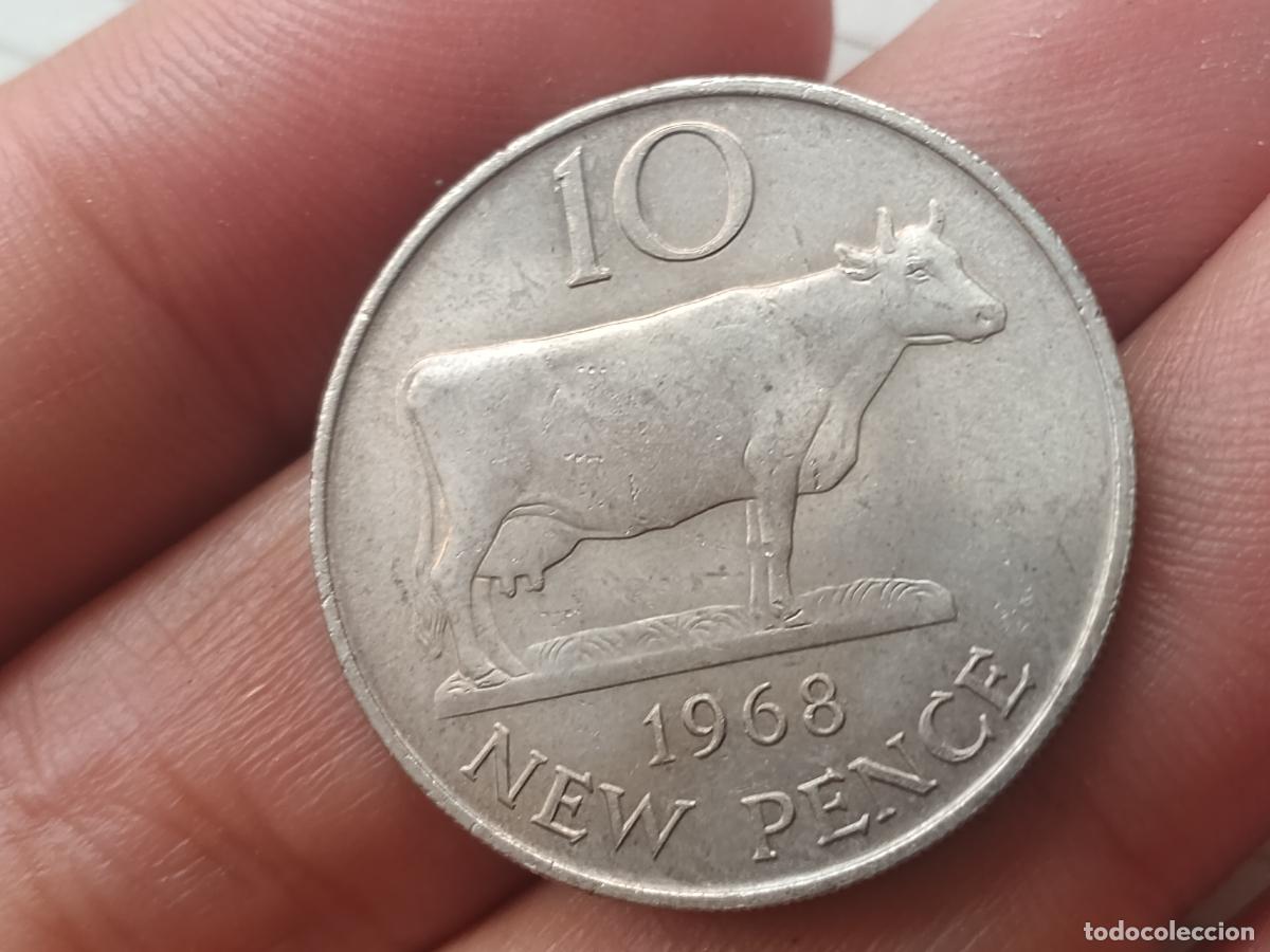 Monedas antiguas de Europa: GUERNSEY (1968-2023) - 10 PENIQUES 1968 NUEVA