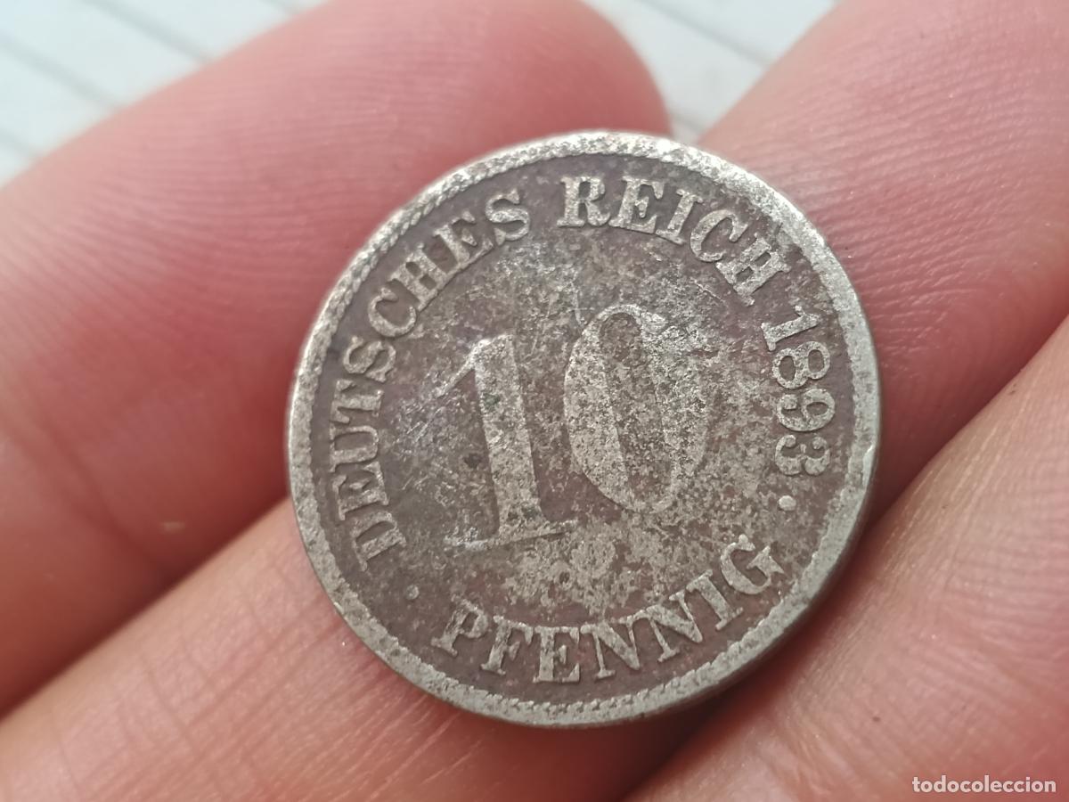 Monedas antiguas de Europa: Alemania. 10 pfennig 1893