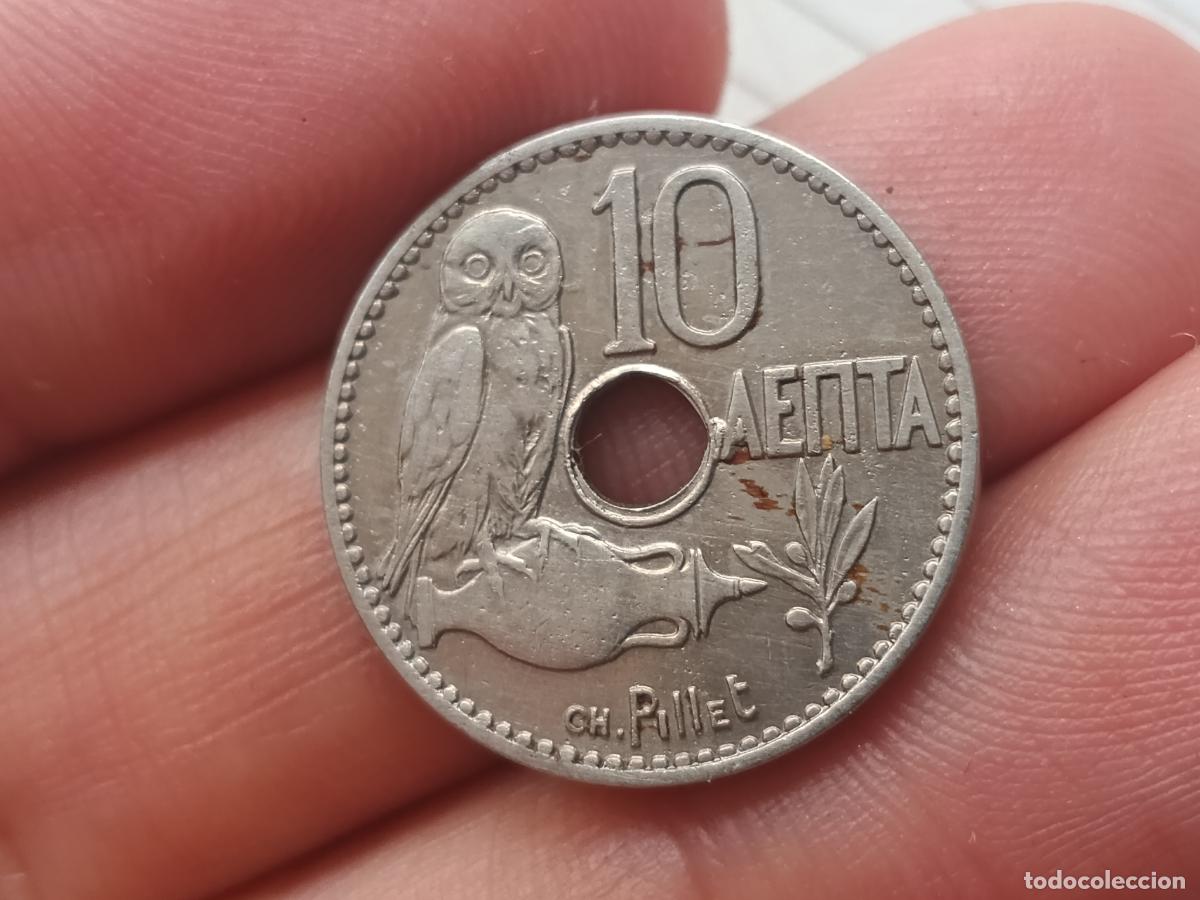 Monedas antiguas de Europa: 10 LEPTA, GRECIA. JORGE I, 1912