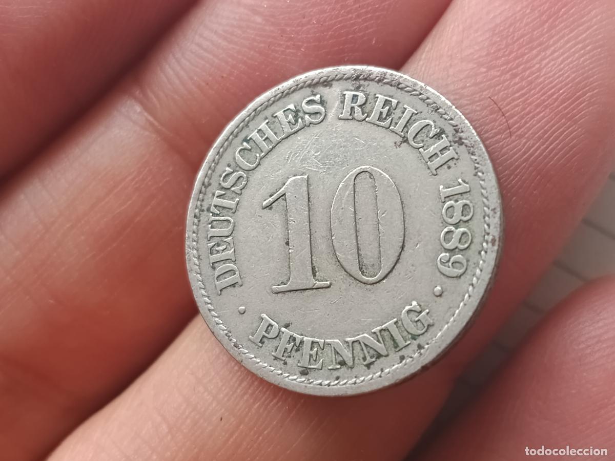 Monedas antiguas de Europa: 10 pfennig 1889 Alemania A