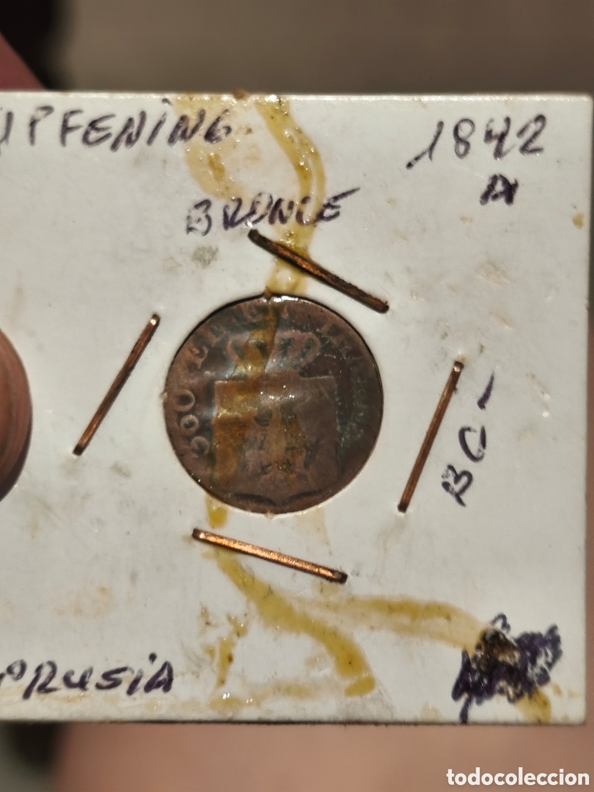 Monedas antiguas de Europa: Moneda cobre Alemania estado Prusia 1842 1 ofening nbc ver imagenes