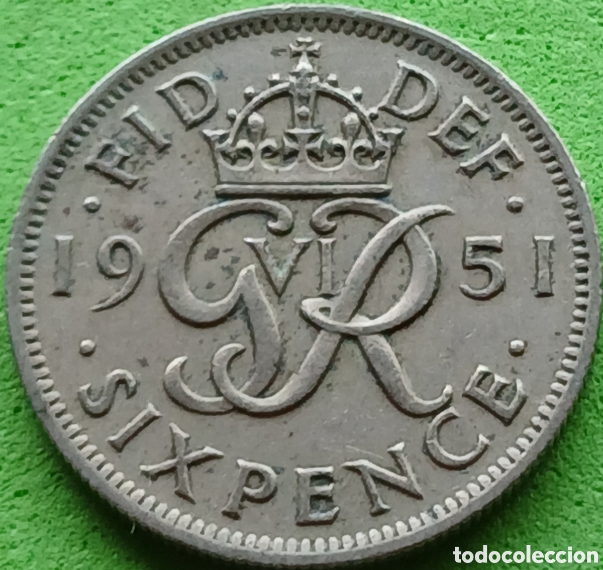 Monedas antiguas de Europa: Reino Unido six pence 1951 km#875