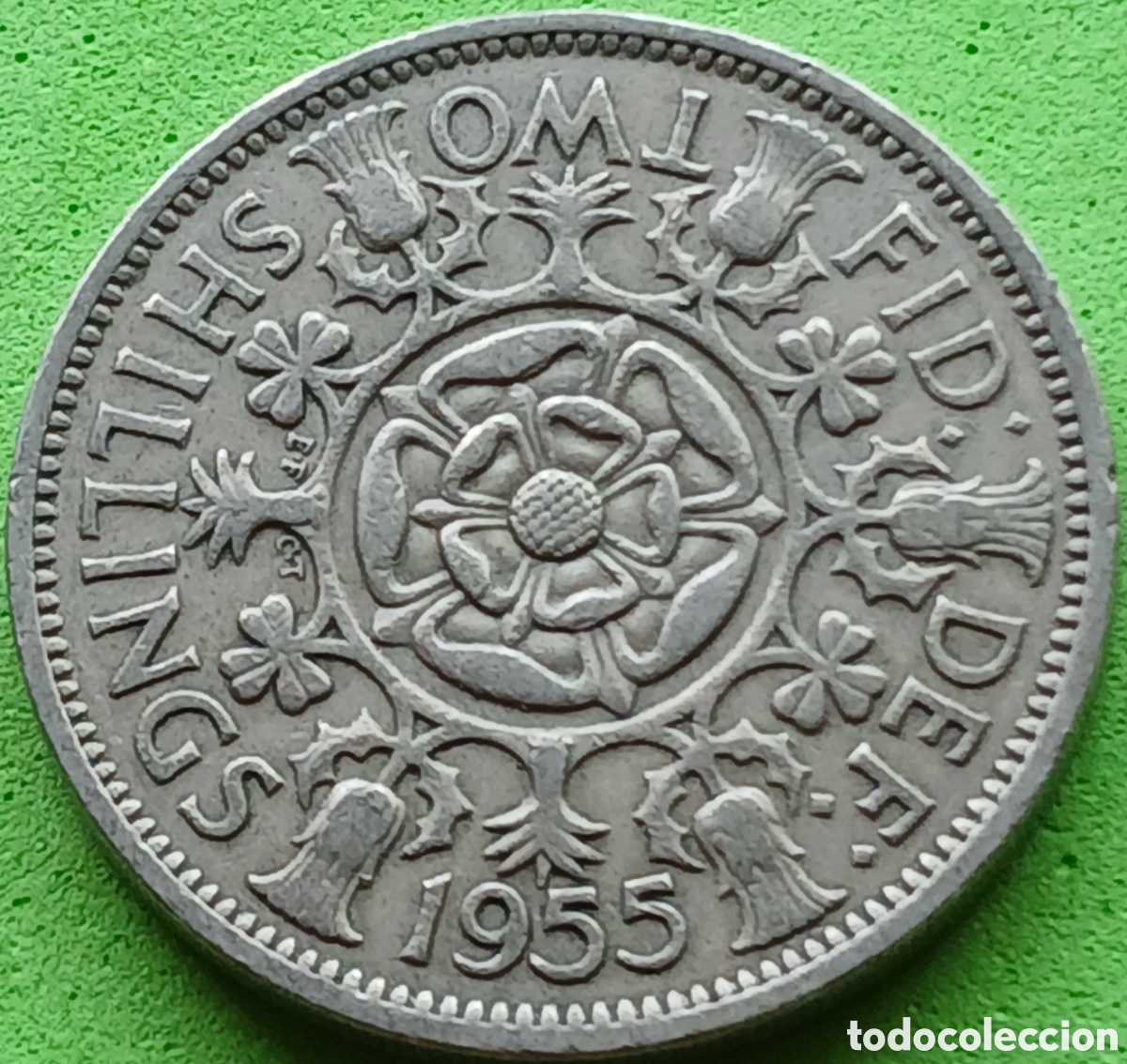 Monedas antiguas de Europa: Reino Unido two shillings 1955 km#906