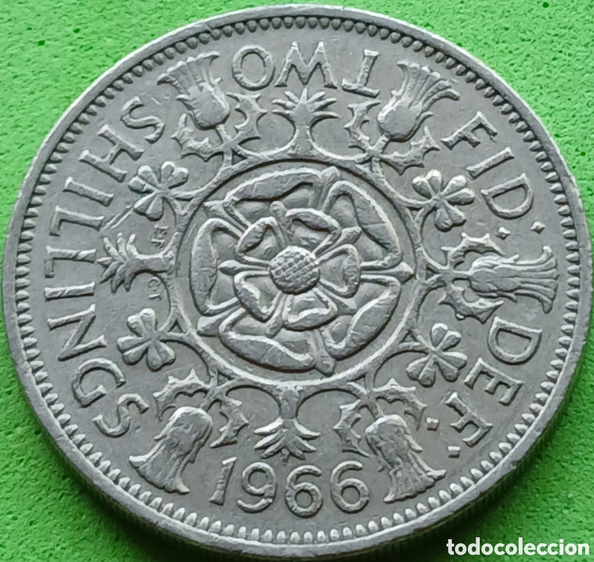 Monedas antiguas de Europa: Reino Unido two shillings 1966 km#906