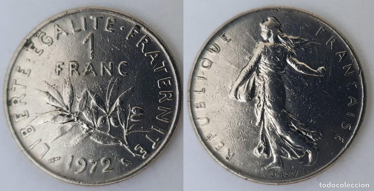 Monedas antiguas de Europa: Francia 1 Franco 1972 - Quinta Rep&uacute;blica - KM#925