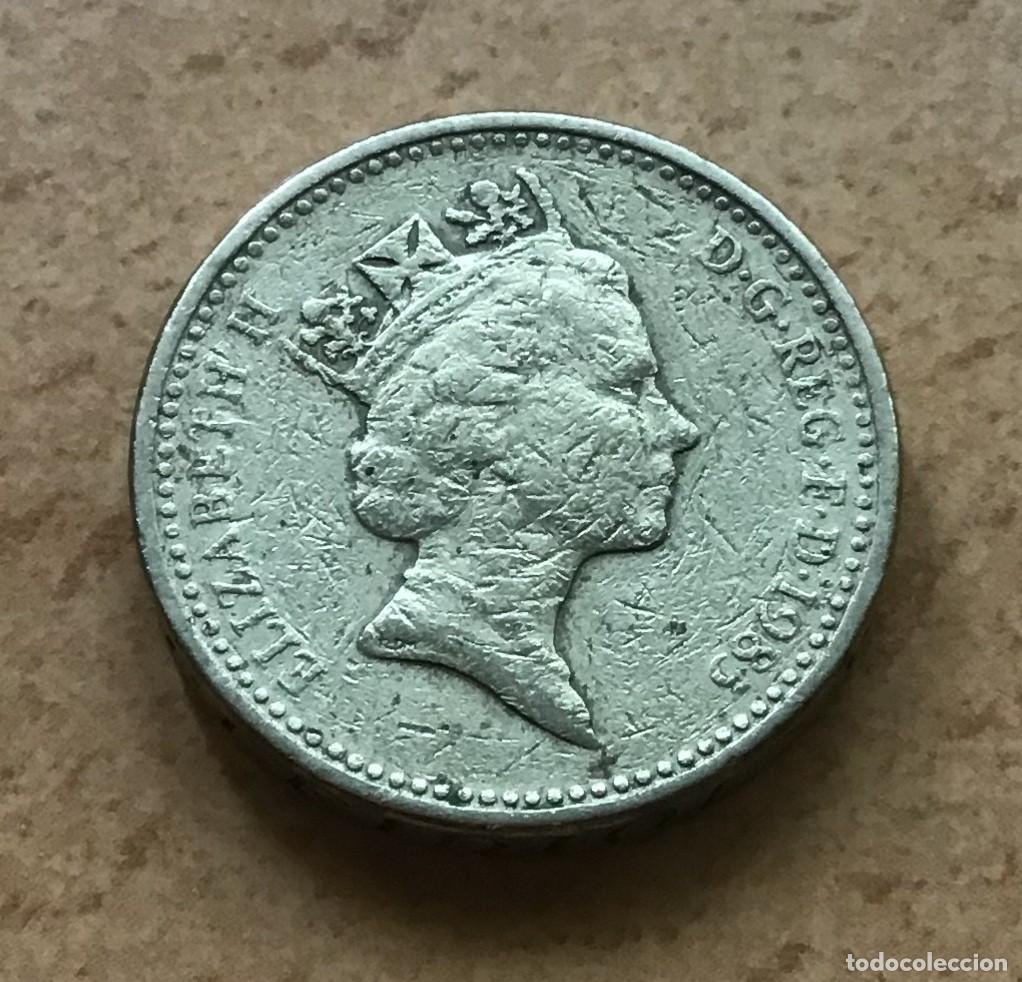 Monedas antiguas de Europa: 1 libra de Reino Unido. A&ntilde;o 1985