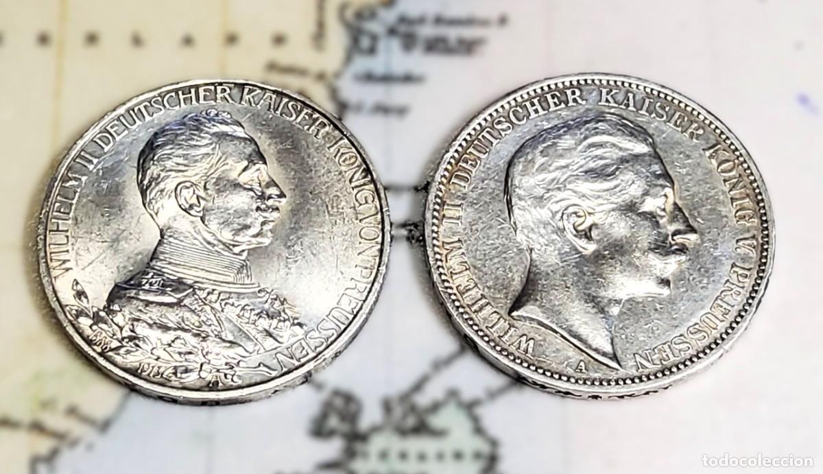Monedas antiguas de Europa: 2 MONEDAS DE 3 MARCOS DE PLATA DE ALEMANIA DEL A&Ntilde;O 1910-1 Y 1913-A. SIN CIRCULAR