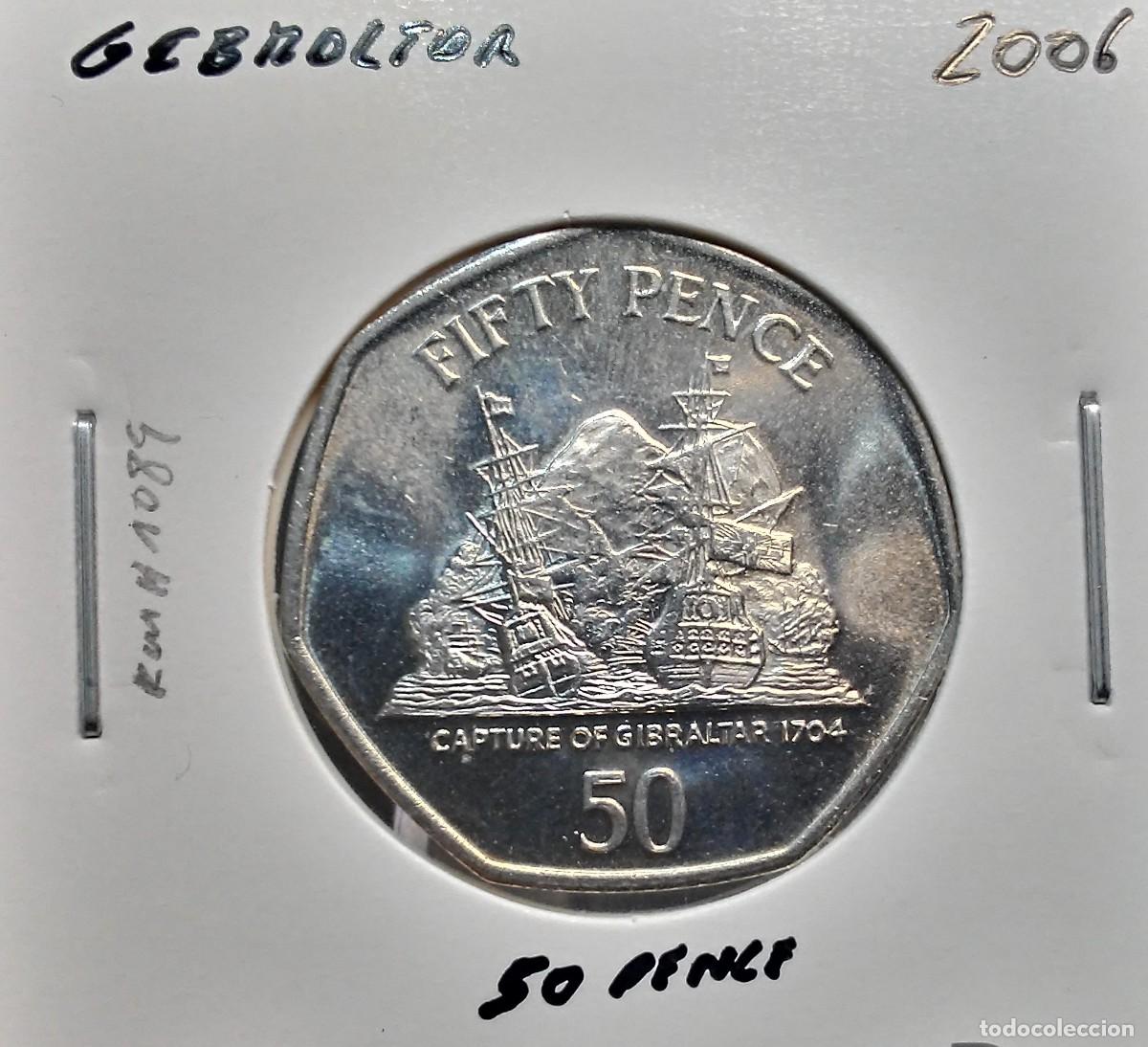 Monedas antiguas de Europa: GIBRALTAR 50 PENIQUES / PENCE 2006 KM#1089 SC UNC.